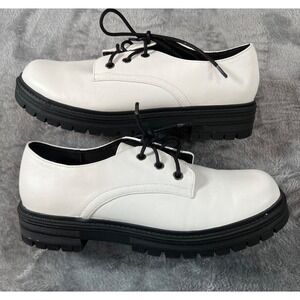 Seychelles Katie Creeper Shoes Oxfords Womens Size 9 White Black Lace Up Derby